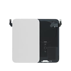 Back Glass with Frame and Wireless NFC Charging Flex and MagSafe Magnet for iPhone 17 Pro Max (NO LOGO) (SILVER)