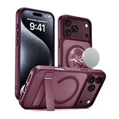 Magnetic Dual-Stand Protective Case for iPhone 17 Pro / 18 Pro (Burgundy) (Only Ground Shipping)