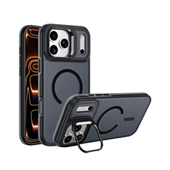 Translucent Slim Case Wireless Charging w/ Stand for iPhone 17 Pro / 18 Pro (BLACK) (Only Ground Shipping)