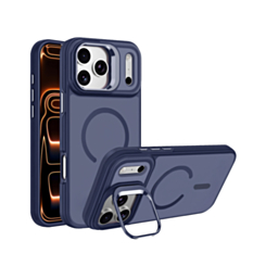 Translucent Slim Case Wireless Charging w/ Stand for iPhone 17 Pro / 18 Pro (NAVY) (Only Ground Shipping)