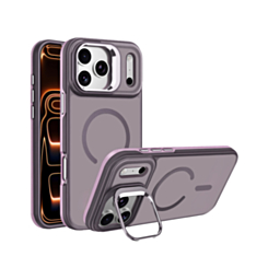 Translucent Slim Case Wireless Charging w/ Stand for iPhone 17 Pro / 18 Pro (PINK) (Only Ground Shipping)