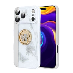 Luxury Printed Ring Holder Case for iPhone 17 Pro / 18 Pro (WHITE DREAMCATCHER) (Only Ground Shipping)