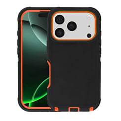 Heavy Duty Case for iPhone 17 Pro / 18 Pro (BLACK / ORANGE) (Only Ground Shipping)