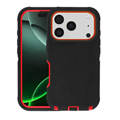 Heavy Duty Case for iPhone 17 Pro / 18 Pro (BLACK / RED) (Only Ground Shipping)