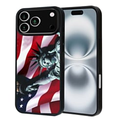 Printing Aluminum Plate Case for iPhone 17 Pro / 18 Pro (Liberty Wave Flag) (Only Ground Shipping)