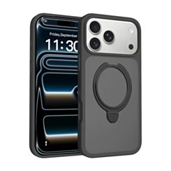 Slim Clear Case with Foldable Ring Stand for iPhone 17 Pro / 18 Pro (BLACK) (Only Ground Shipping)