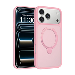 Slim Clear Case with Foldable Ring Stand for iPhone 17 Pro / 18 Pro (PINK) (Only Ground Shipping)