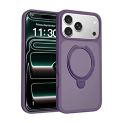 Slim Clear Case with Foldable Ring Stand for iPhone 17 Pro / 18 Pro (PURPLE) (Only Ground Shipping)
