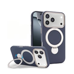 Silicone Magnetic Ring Stand Case for iPhone 17 Pro / 18 Pro (BLUE) (Only Ground Shipping)