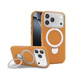 Silicone Magnetic Ring Stand Case for iPhone 17 Pro / 18 Pro (BROWN) (Only Ground Shipping)