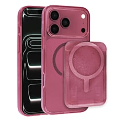 Glitter Magnetic Case with Wallet Slot for iPhone 17 Pro / 18 Pro (Burgundy) (Only Ground Shipping)