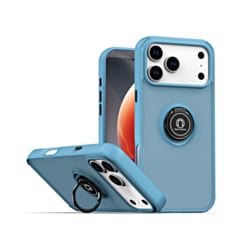 Hard PC Rear / Soft TPU Colorful Border Case with Ring Holder for iPhone 17 Pro / 18 Pro (Glacier) (Only Ground Shipping)