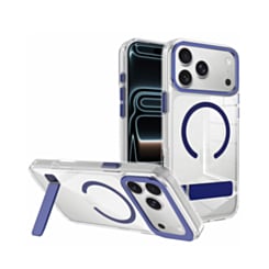 Magsafe Clear Case with Metal Stand for iPhone 17 Pro / 18 Pro (BLUE) (Only Ground Shipping)