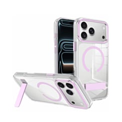 Magsafe Clear Case with Metal Stand for iPhone 17 Pro / 18 Pro (PINK) (Only Ground Shipping)
