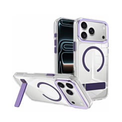 Magsafe Clear Case with Metal Stand for iPhone 17 Pro / 18 Pro (PURPLE) (Only Ground Shipping)