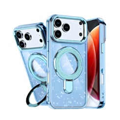 Glitter Ring Stand Protective Case for iPhone 17 Pro / 18 Pro (BLUE) (Only Ground Shipping)