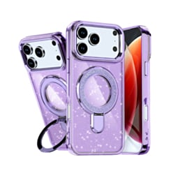 Glitter Ring Stand Protective Case for iPhone 17 Pro / 18 Pro (PURPLE) (Only Ground Shipping)
