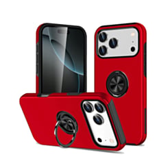 Dual Layer Case with Magnetic Ring for iPhone 17 Pro Max / 18 Pro Max (RED) (Only Ground Shipping)