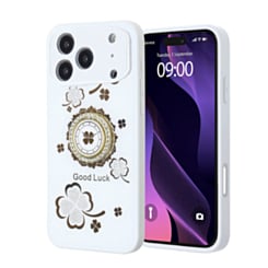 Luxury Printed Ring Holder Case for iPhone 17 Pro Max / 18 Pro Max (WHITE MANDALA) (Only Ground Shipping)