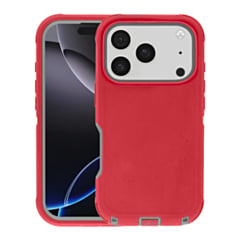 Heavy Duty Case for iPhone 17 Pro Max / 18 Pro Max (RED / GRAY) (Only Ground Shipping)