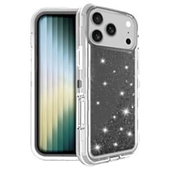Protective Glitter Liquid Bumper Case for iPhone 17 Pro Max / 18 Pro Max (BLACK) (Only Ground Shipping)