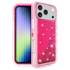 Protective Glitter Liquid Bumper Case for iPhone 17 Pro Max / 18 Pro Max (HOT PINK) (Only Ground Shipping)