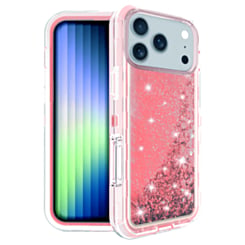Protective Glitter Liquid Bumper Case for iPhone 17 Pro Max / 18 Pro Max (PINK) (Only Ground Shipping)