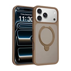 Slim Clear Case with Foldable Ring Stand for iPhone 17 Pro Max / 18 Pro Max (BROWN) (Only Ground Shipping)