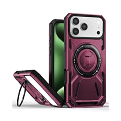 Full-Body Rugged Shockproof Case with Ring Holder (Burgundy) for iPhone 17 Pro Max / 18 Pro Max (Only Ground Shipping)