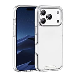 Hard Clear Case with Metal Button for iPhone 17 Pro Max / 18 Pro Max (CLEAR) (Only Ground Shipping)