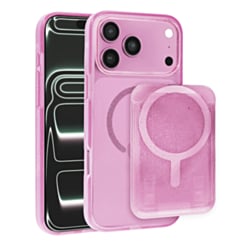 Glitter Magnetic Case with Wallet Slot for iPhone 17 Pro Max / 18 Pro Max (PINK) (Only Ground Shipping)