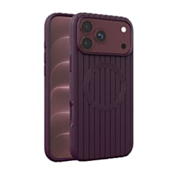 Vertical Line Texture MagSafe Case for iPhone 17 Pro Max / 18 Pro Max (Burgundy) (Only Ground Shipping)