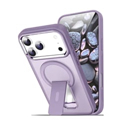 Clear Magnetic Case with Built-in Kickstand for iPhone 17 Pro Max / 18 Pro Max (LAVENDER) (Only Ground Shipping)