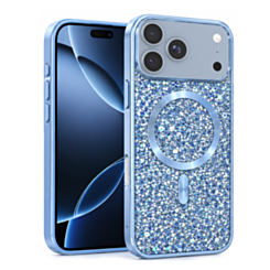 Wireless Charging Bling Diamond Crystal Case (Glacier) for iPhone 17 Pro Max / 18 Pro Max (Only Ground Shipping)