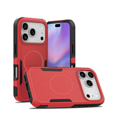 Magnetic Dual-Layer Shockproof Case for iPhone 17 Pro Max / 18 Pro Max (RED) (Only Ground Shipping)