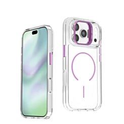 Magnetic Clear Case with Camera Kickstand for iPhone 17 Pro Max / 18 Pro Max (PURPLE) (Only Ground Shipping)
