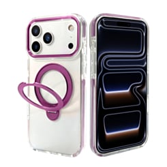Transparent Magnetic Case with Kickstand (Burgundy) for iPhone 17 Pro Max / 18 Pro Max (Only Ground Shipping)