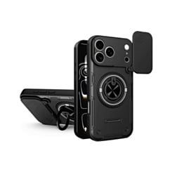 Magnetic Ring Stand Case with Camera Cover (BLACK) for iPhone 17 Pro Max / 18 Pro Max (Only Ground Shipping)