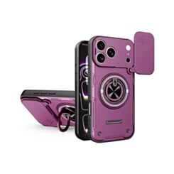 Magnetic Ring Stand Case with Camera Cover (Burgundy) for iPhone 17 Pro Max / 18 Pro Max (Only Ground Shipping)