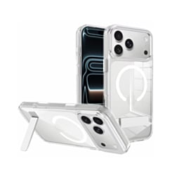 Magsafe Clear Case with Metal Stand for iPhone 17 Pro / 18 Pro (SILVER) (Only Ground Shipping)