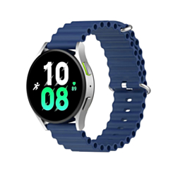 Ocean Band Silicone Sport Strap Band with Double Metal Rings for Galaxy Watch (20mm) (NAVY BLUE) (Only Ground Shipping)