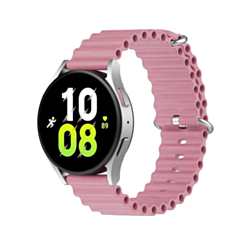 Ocean Band Silicone Sport Strap Band with Double Metal Rings for Galaxy Watch (20mm) (SAND POWDER) (Only Ground Shipping)