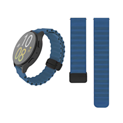 Silicone Marine Sport Strap Band with Magnetic Closure for Galaxy Watch (20mm) (NAVY BLUE) (Only Ground Shipping)