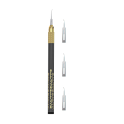 2UUL DA12 MicroFix Hook for Phone PCB Underfill Clean 3 Blades w/ Ultralight Carbon Fiber Holder Set