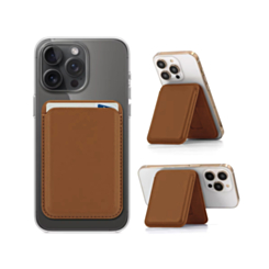 Magnetic Leather Phone Wallet Stand with IC Chip (BROWN) (Only Ground Shipping)