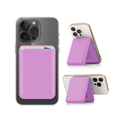 Magnetic Leather Phone Wallet Stand with IC Chip (LILAC) (Only Ground Shipping)