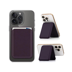 Magnetic Leather Phone Wallet Stand with IC Chip (PURPLE) (Only Ground Shipping)