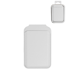 Leather Magnetic Card Wallet Holder with Stand - WHITE (Only Ground Shipping)