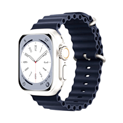 Silicone Ocean Strap with Metal Buckle (Midnight) for iWatch (42 / 44 / 45 / 46 / 49mm) (Only Ground Shipping)