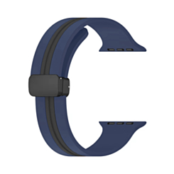 MagStripe Dual Color Magnetic Silicone Band (Midnight Blue & Black) for iWatch (42 / 44 / 45 / 46 / 49mm) (Only Ground Shipping)